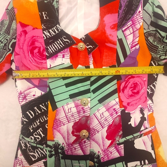 Vintage Blazer Short Sleeve Slim Fit  XS-S Floral Pink and Green - Picture 9 of 9